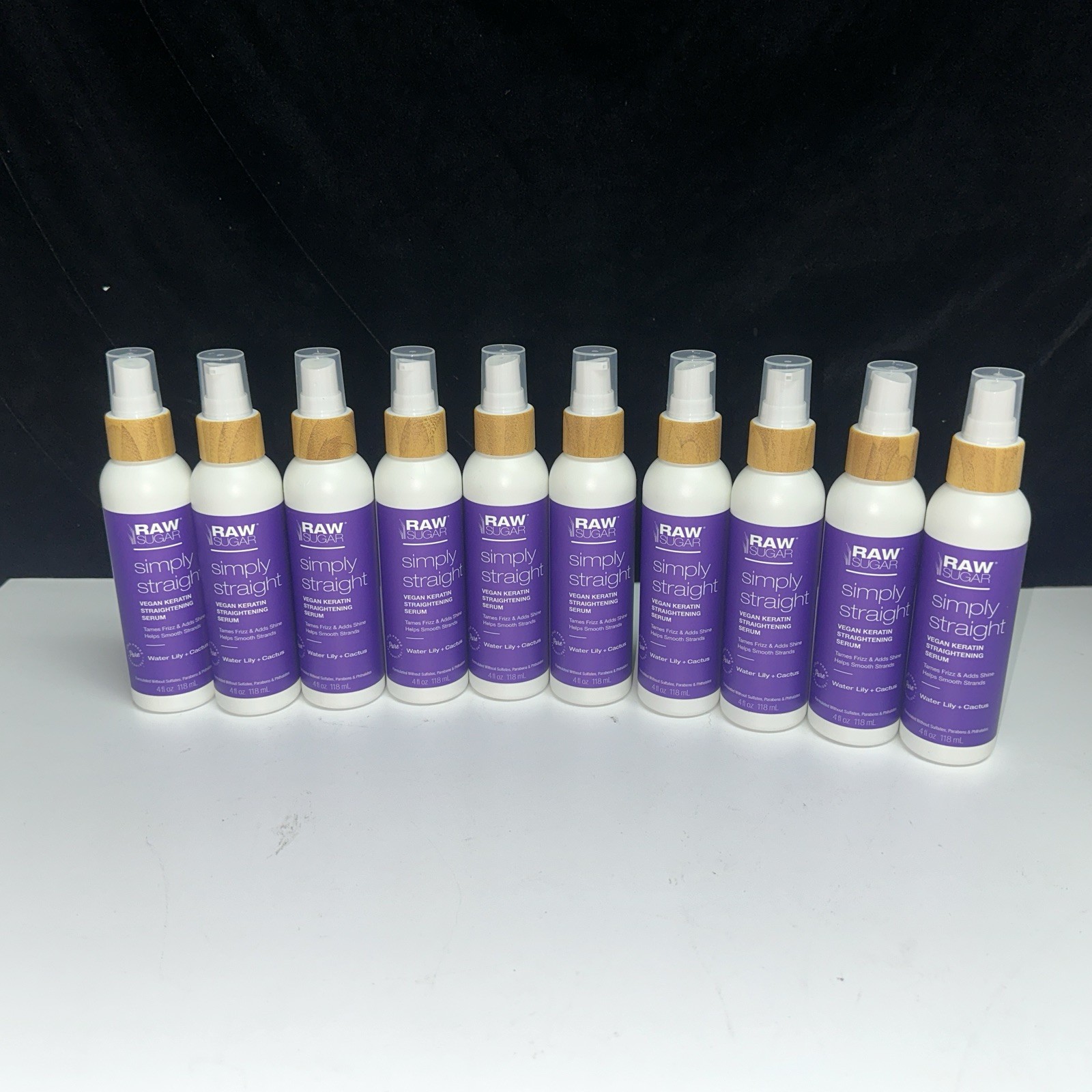 10 BOTTLES–Raw Sugar SIMPLY STRAIGHT Keratin Straightening Serum NEW Each 4oz