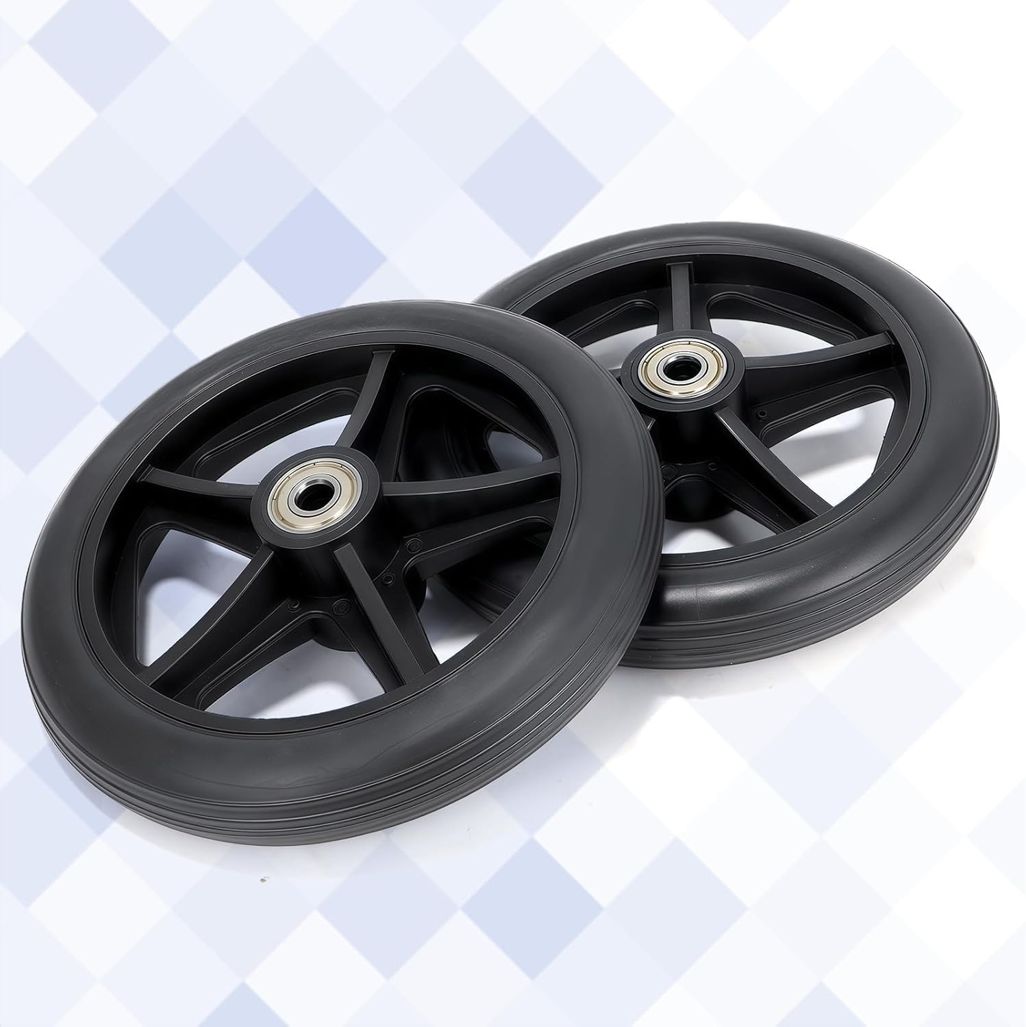 4 Pack 6″ Solid Front Caster Wheels for Walkers, Heavy-Duty Office Wheelchair Fr