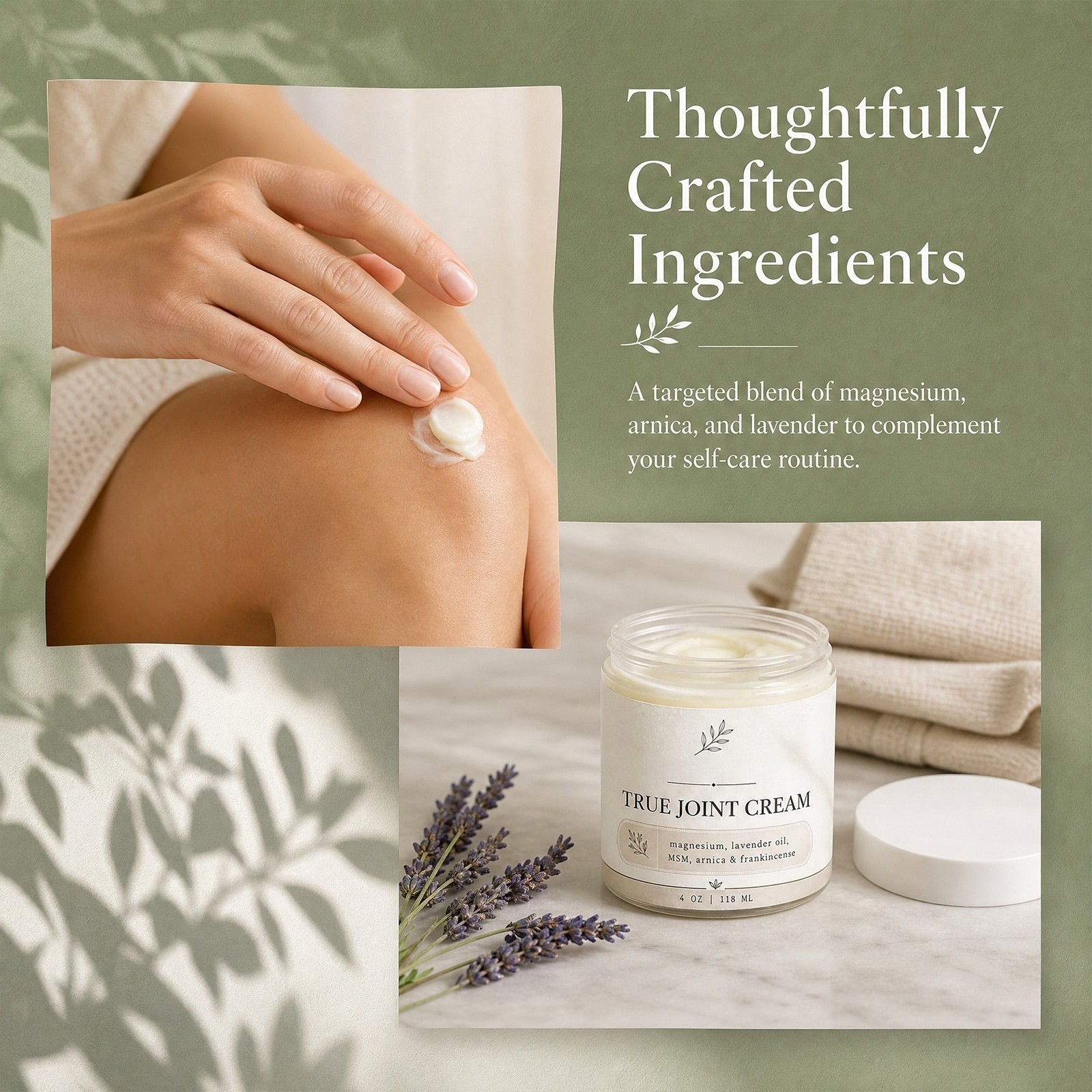 1-3Pack Organics True Joint Cream, Moisturizing Massage Cream for Body Joints