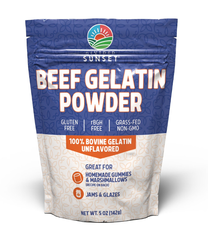 Divided Sunset, Unflavored Beef Gelatin Powder, 5 oz (142 g), Free Shipping….