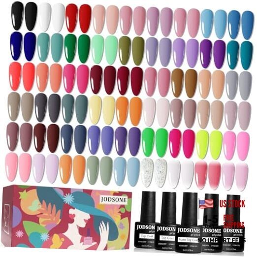 60 PCS Gel Nail Polish Set with 5 Bottles of Base and Glossy Matte 60SET 01