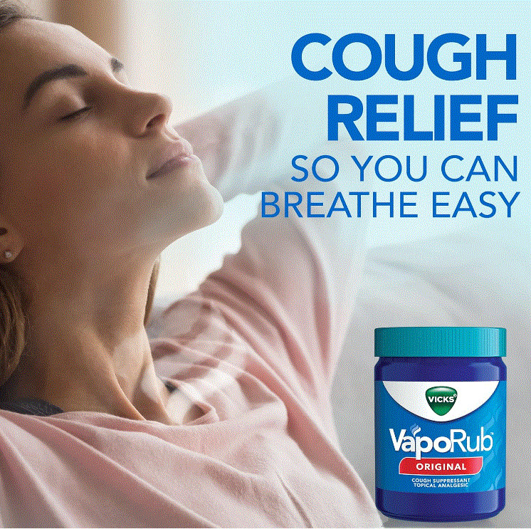Vicks VapoRub Cough Suppressant Chest Rub Ointment Original, 1.76 OZ