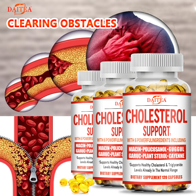 Cholesterol Support Capsules – 6 Active Ingredients – Lower Cholesterol