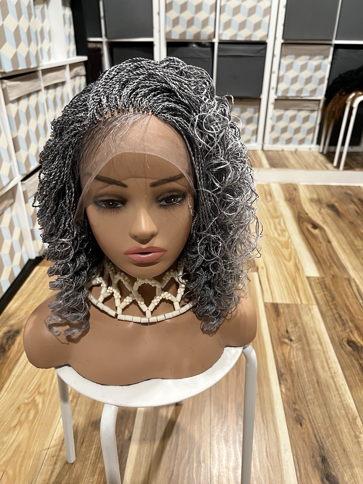 Braided wig: beautiful Handmade braided micro twist wig made on a full lace wig