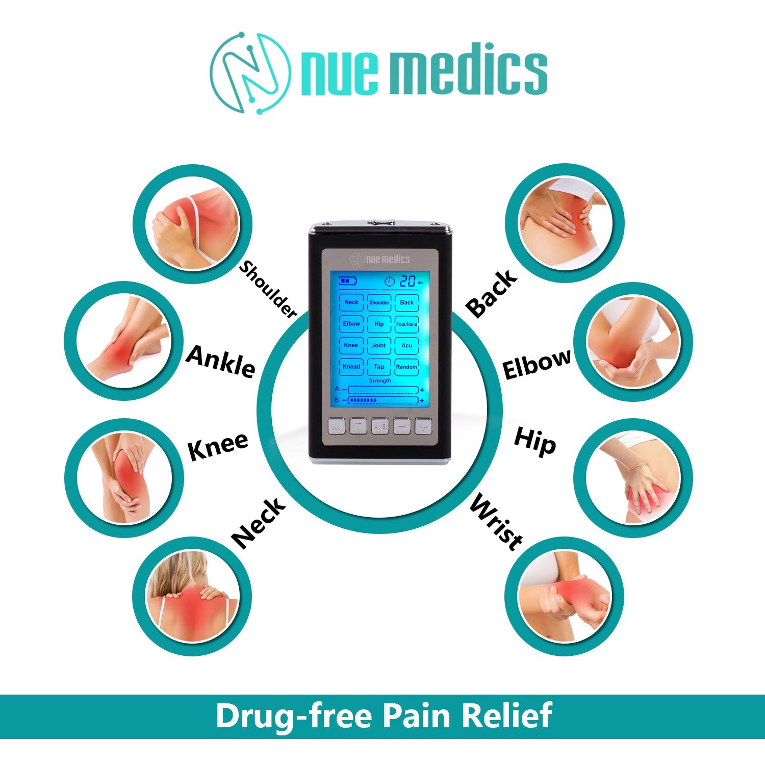 Tens Unit Muscle Stimulator Portabable Pain Relief Electro Therapy Massager