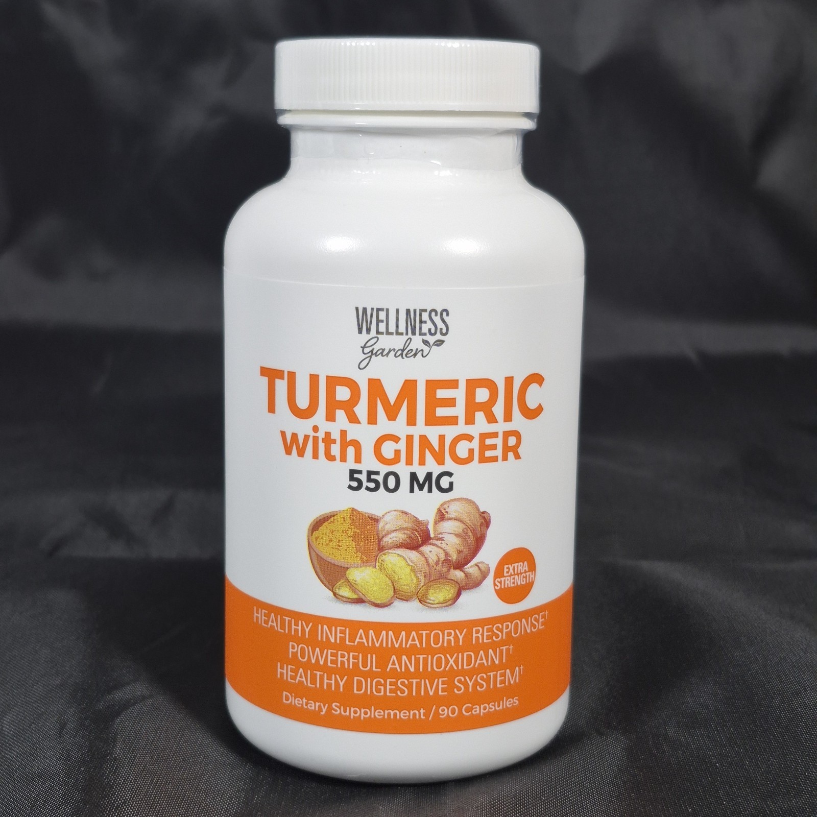 Turmeric with Ginger Capsules 550mg 90 Capsules Wellness Garden Exp. 07/2028