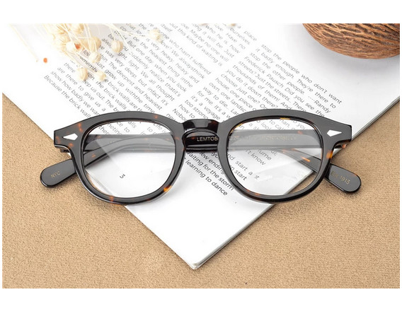 Johnny Depp 49mm Acetate Eyeglass Frames Large size Spectacles Brand Glasses