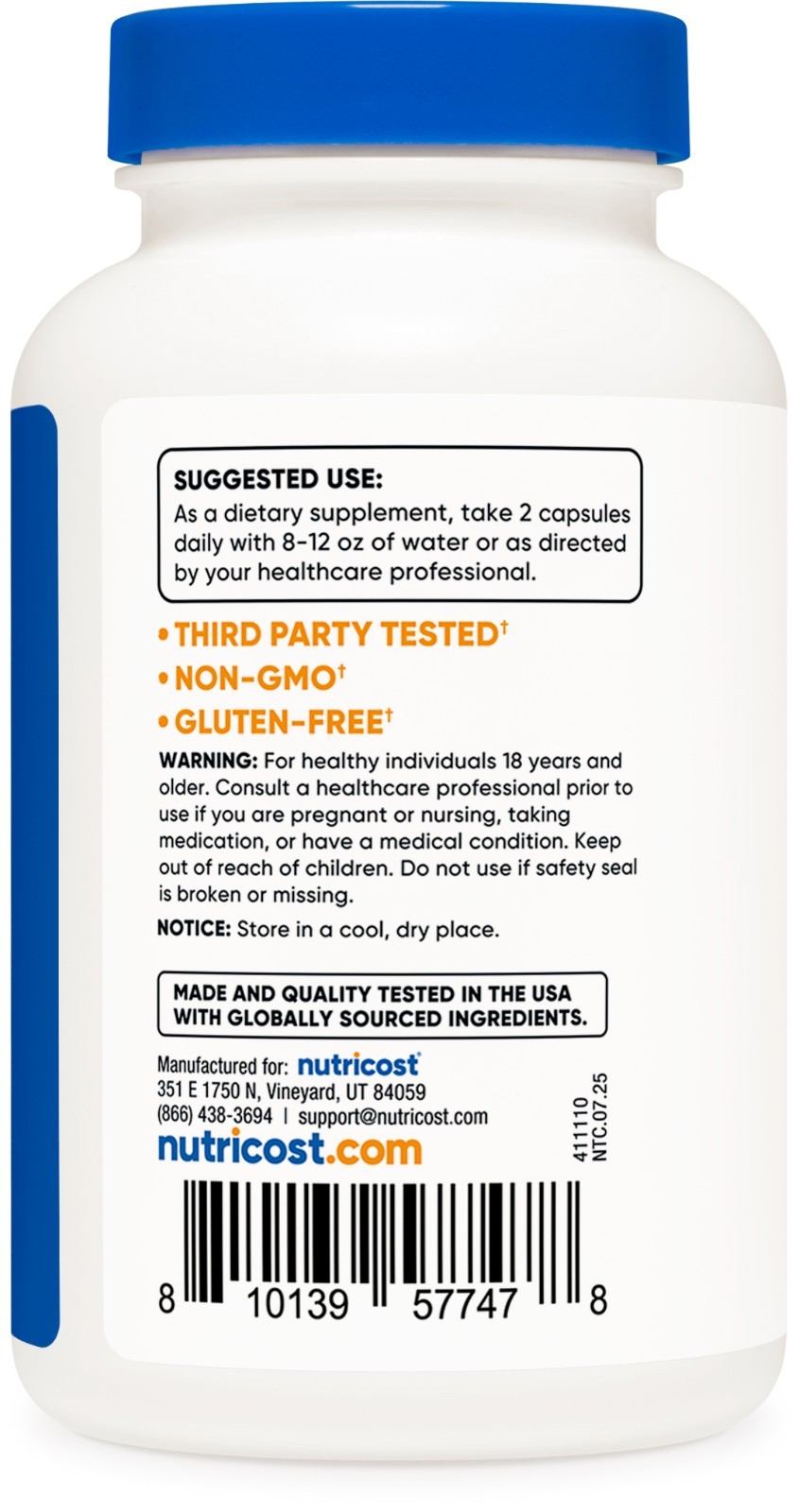 Nutricost L-Lysine + Monolaurin (1,200mg) 120 Capsules – L-Lysine HCI, Vegan