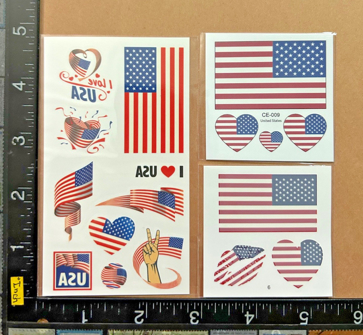 USA TEAM UNITED STATES – 3 SHEETS TEMPORARY TATTOOS BEAUTIFUL DESIGN #WORLDCUP26