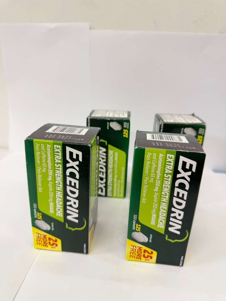 Excedrin Extra Strength Headache Pain Relief 125 Caplets 4 Pack