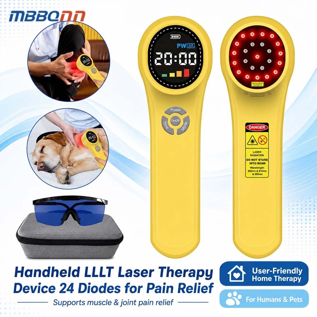 LLLT Red Near Infrared Laser Device 24 Diodes 1760mW for Humans Pets Home Care