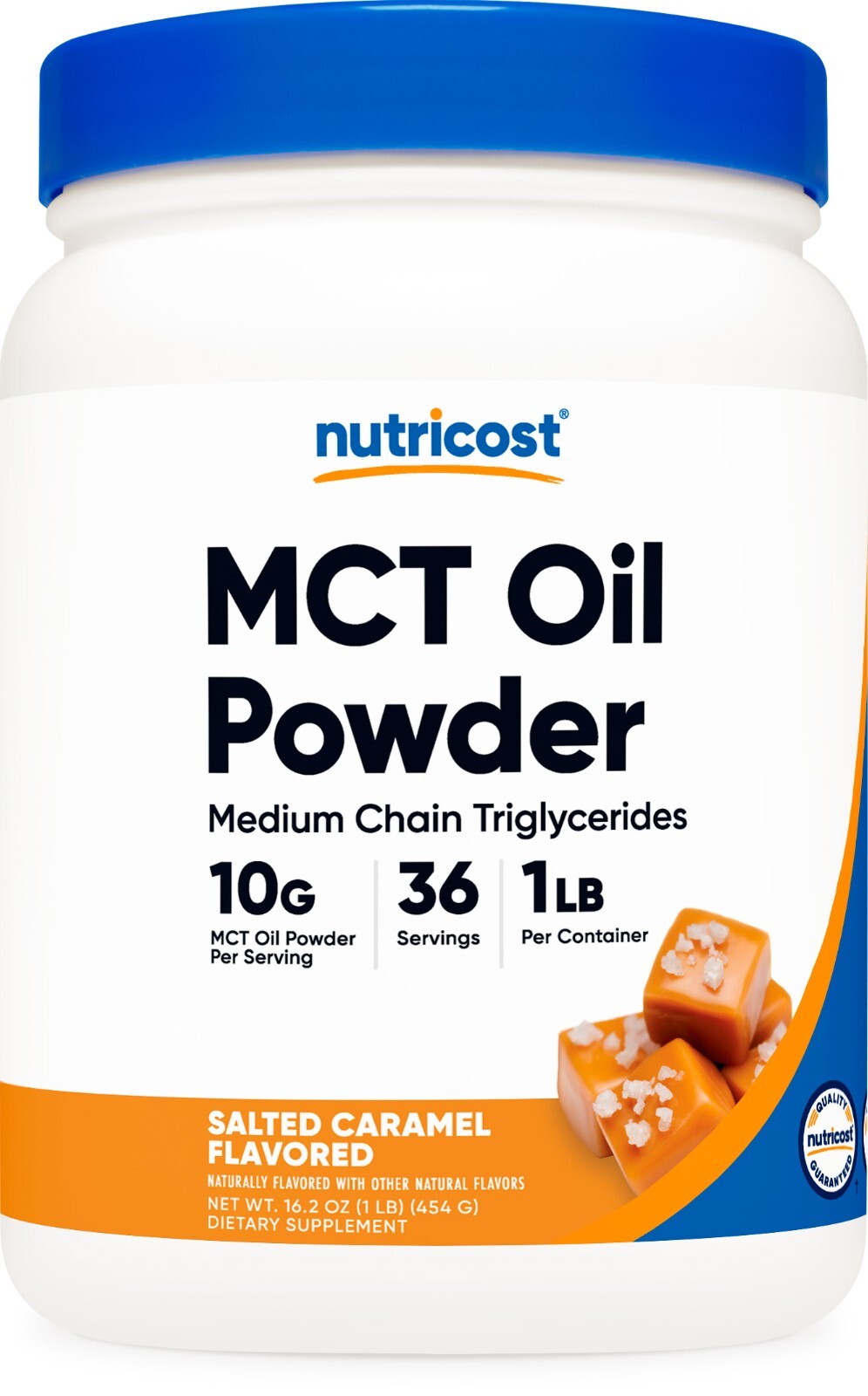 Nutricost Premium MCT Oil Powder (1 LB) (Salted Carmel) (36 Servings)
