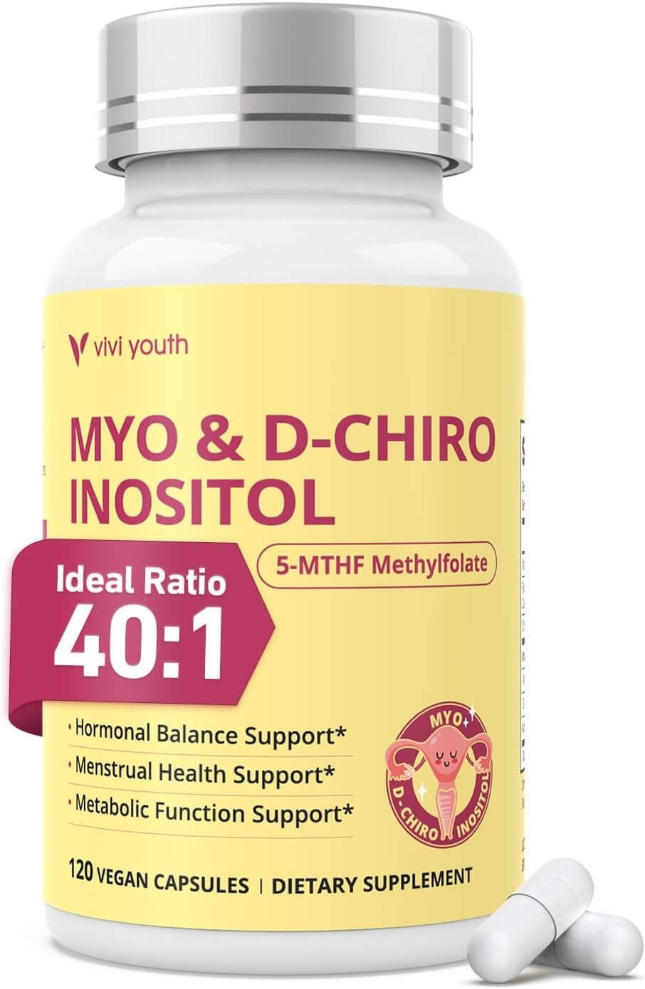 Myo & D-Chiro Inositol Hormone Balance & Ovarian Support Supplement for Women