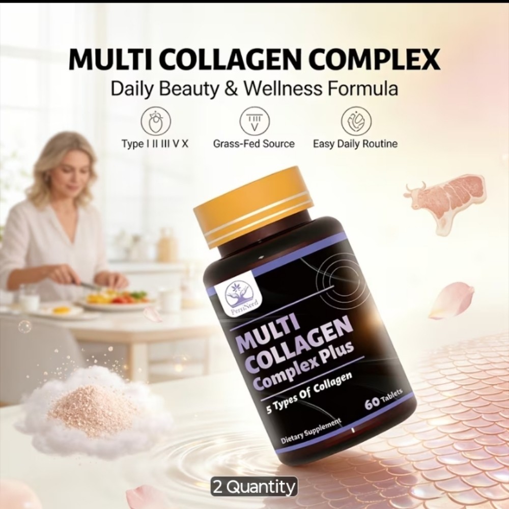 Multi Collagen Plus 5 Type Collagens I Bottle 60 Capsules for Beauty and Muscle