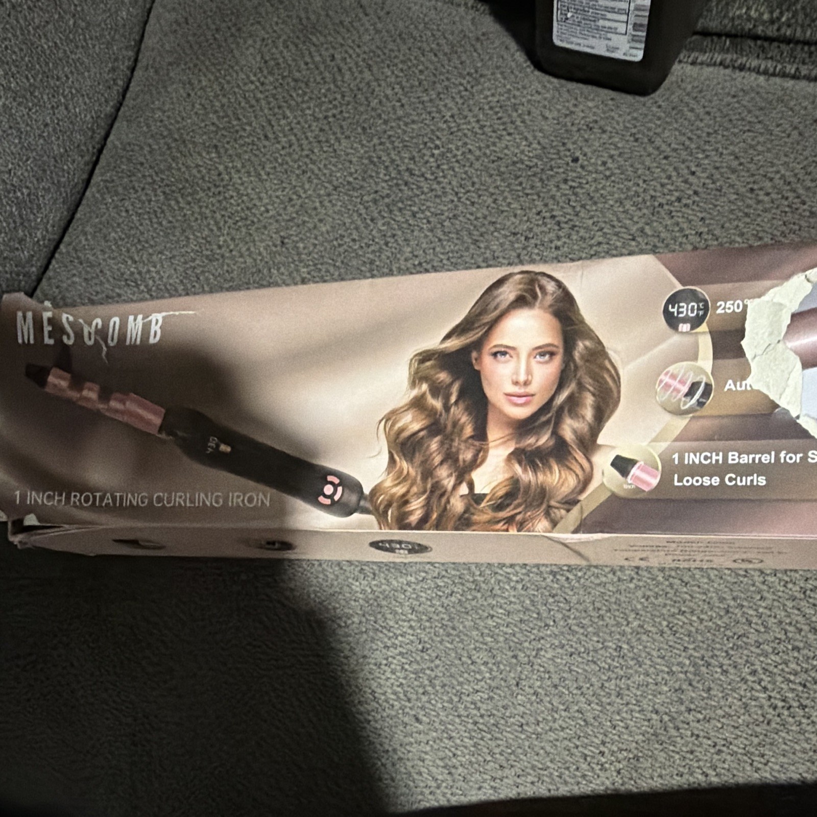 MESCOMB 1in Rotating Curling Iron Ceramic Dual Voltage D006 55W Pink/Black