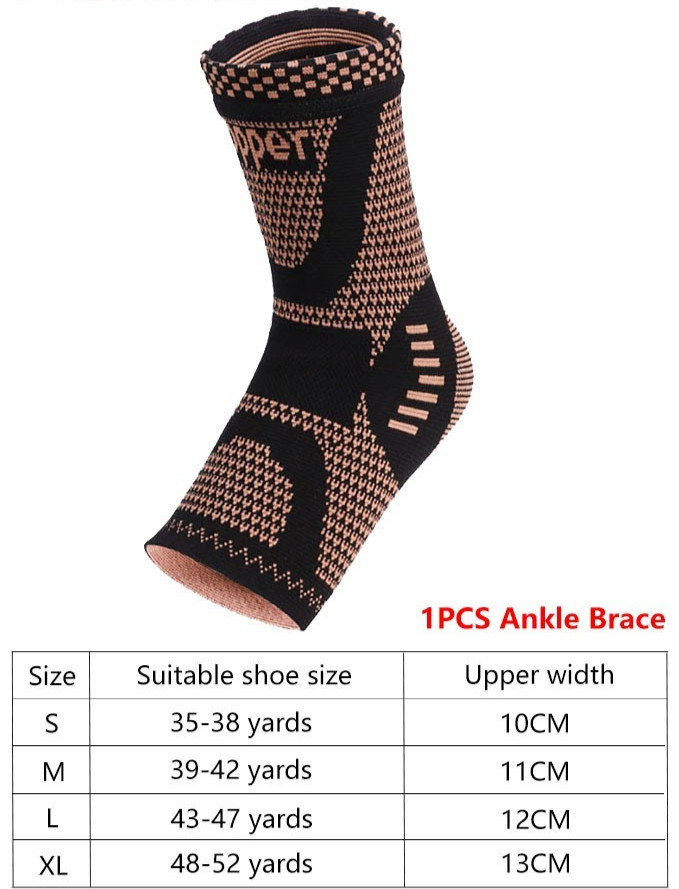 Copper Ankle Support Brace Sleeve Socks Elastic Foot Pain Relief