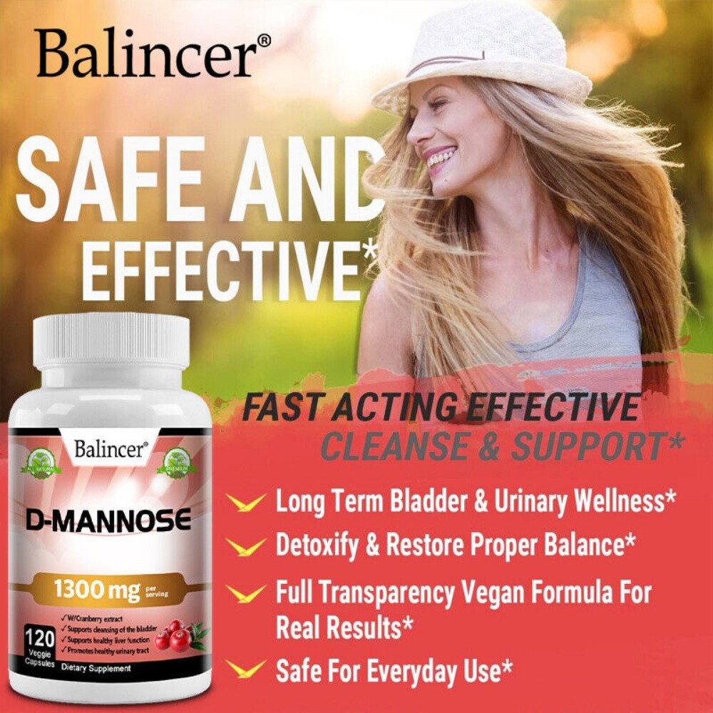 D-Mannose with Cranberry Extract -Long Term Bladder & Urinary Wellness Capsules