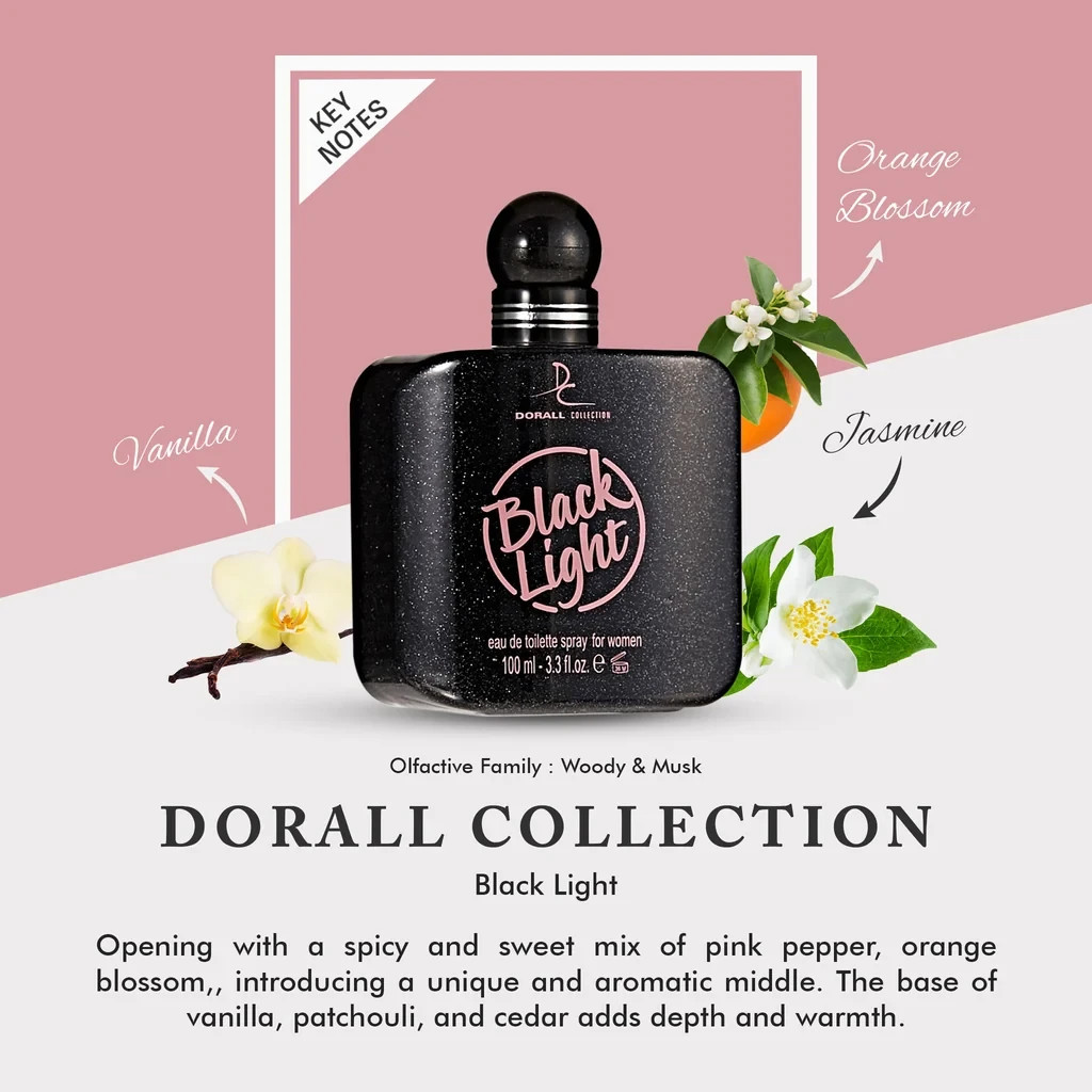 Dorall Collection Black Light Eau de Toilette Spray, Regular Size 3.3 fl oz