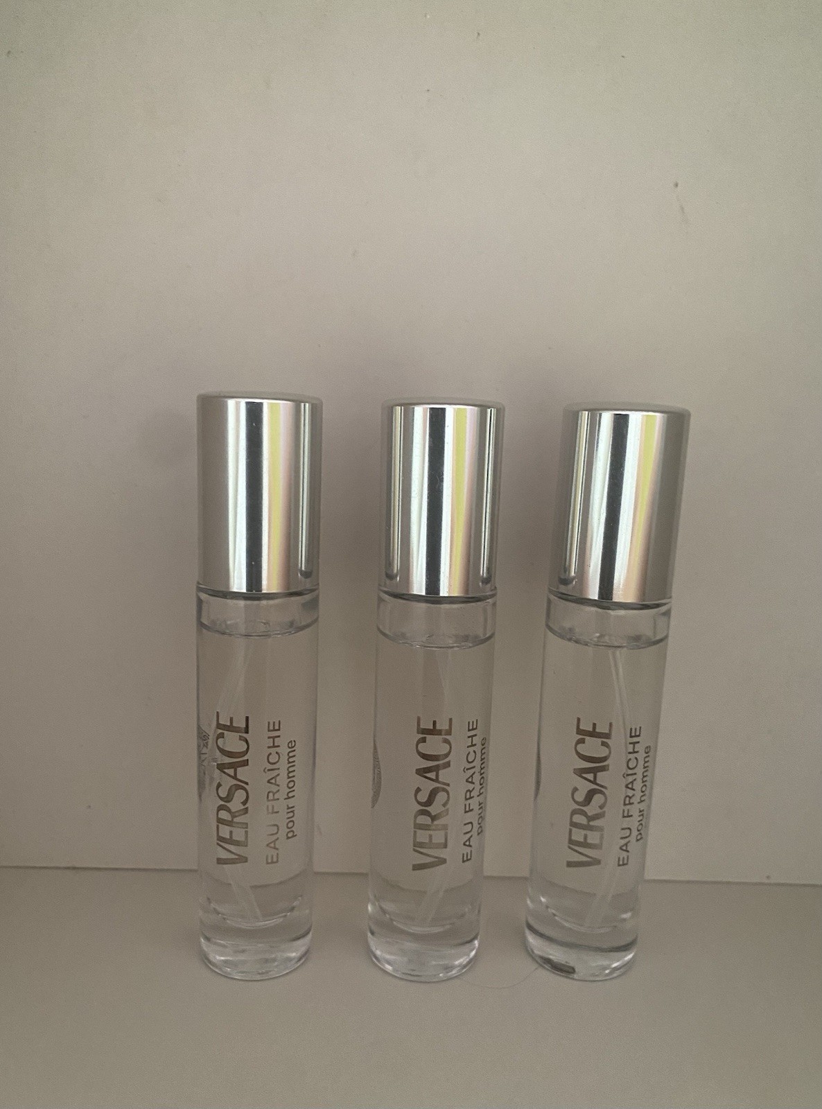 VERSACE EAU FRAICHE MEN 0.17fl.oz/5ml EACH EAU DE TOILETTE SPRAY TRAVEL SPRAY X3