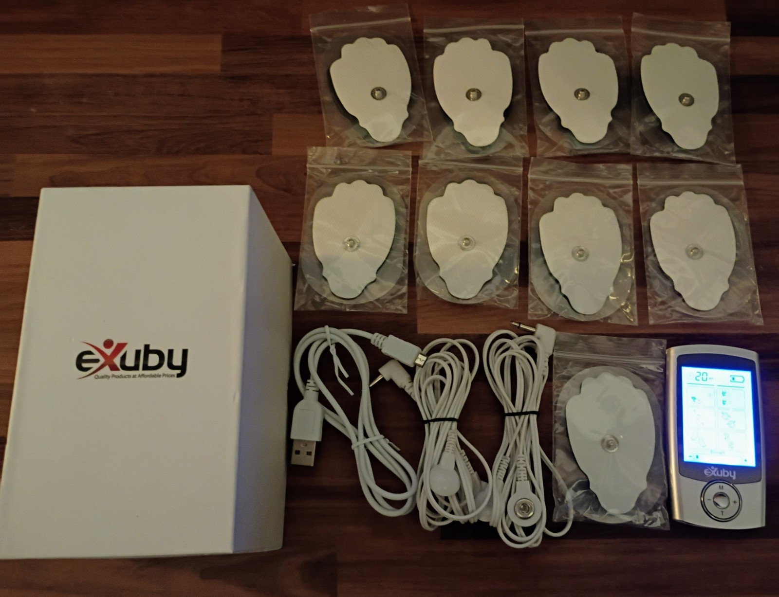 Exuby Tens Unit – Muscle Stimulator 24 Modes Dual Channel Massager with 9 Pads
