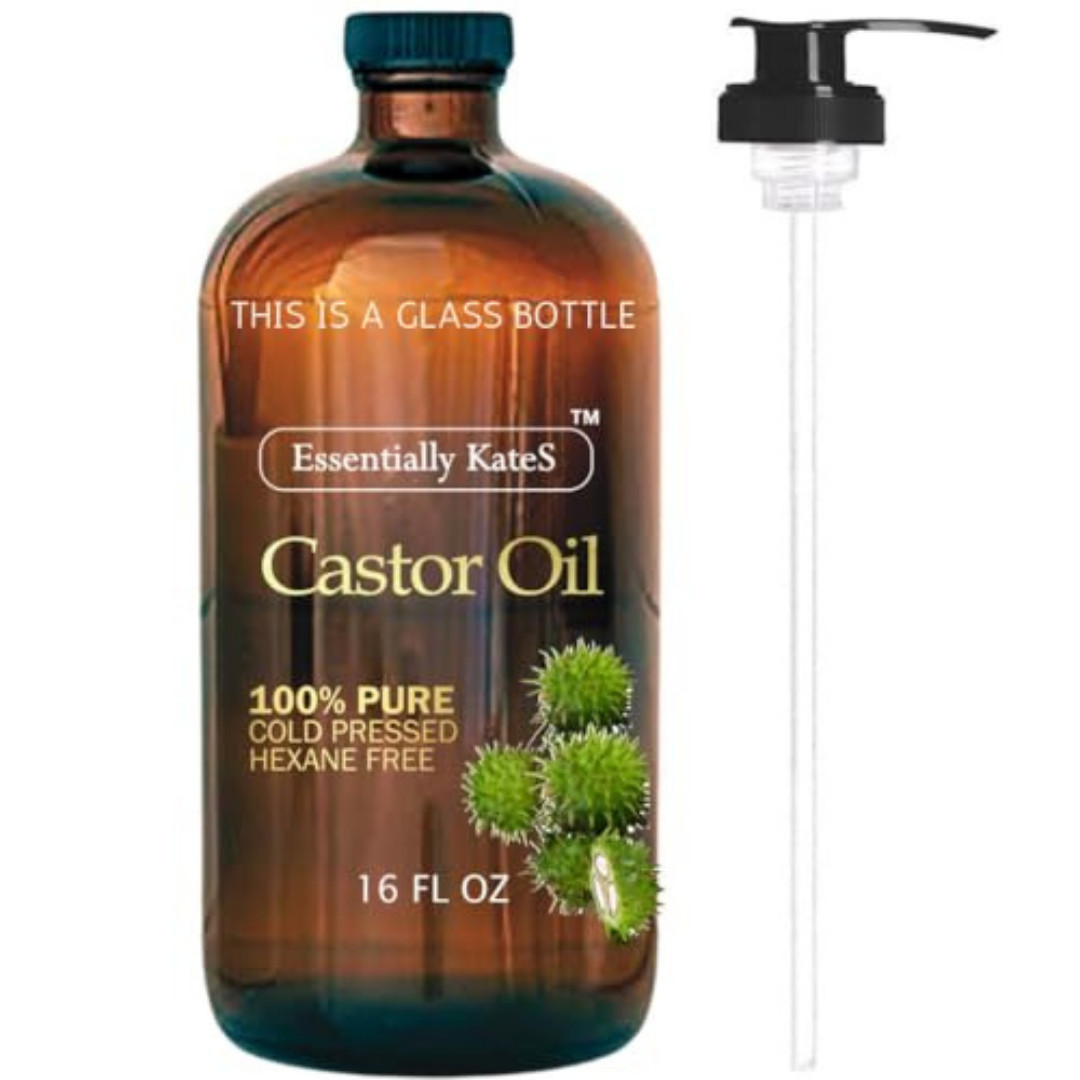 Cold-Pressed Organic Castor Oil in Glass Bottle – 16 Fl Oz – 100% Pure and Natur