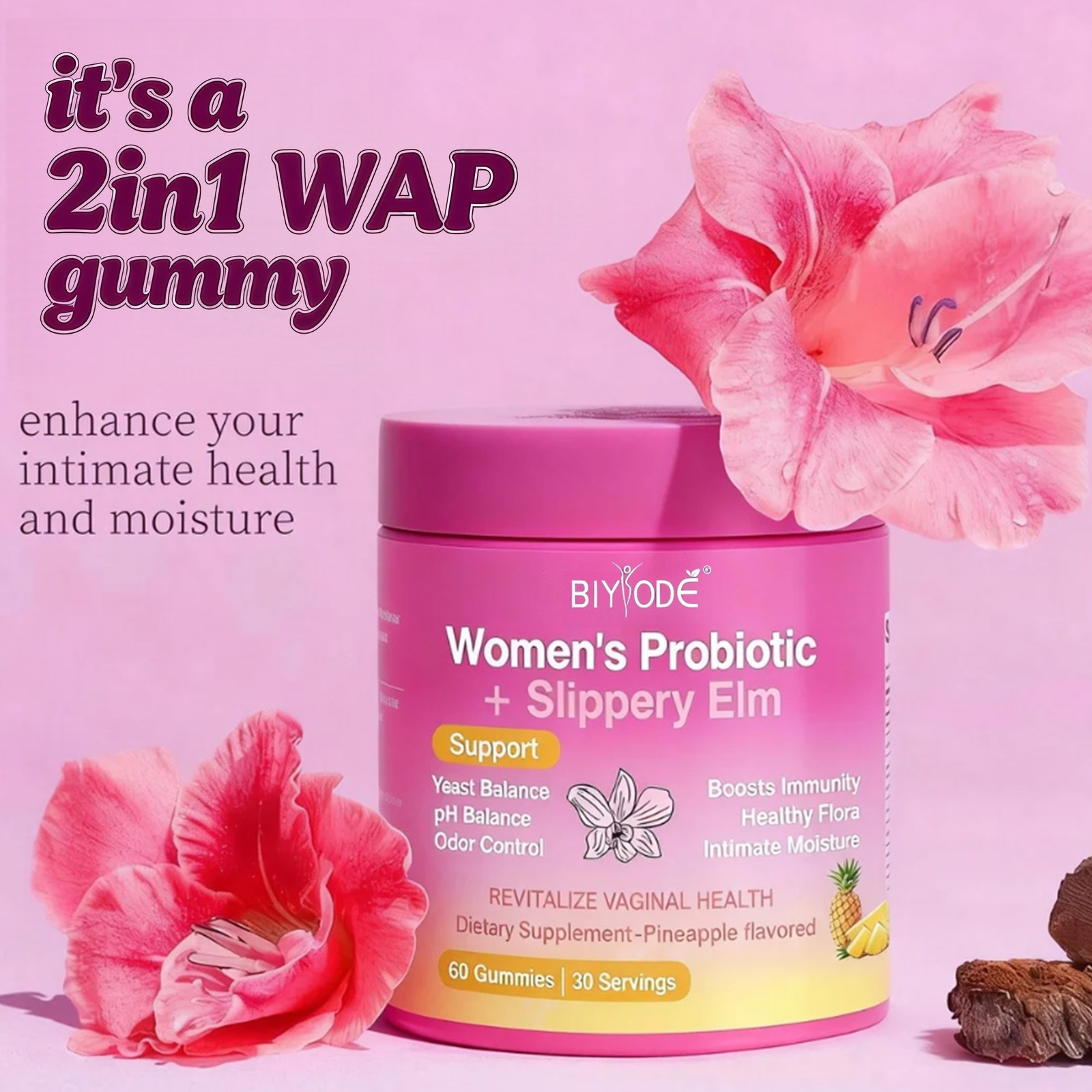 Probiotic 60 Gummies – Women’s Health, Vaginal Health, Balances Vaginal PHO