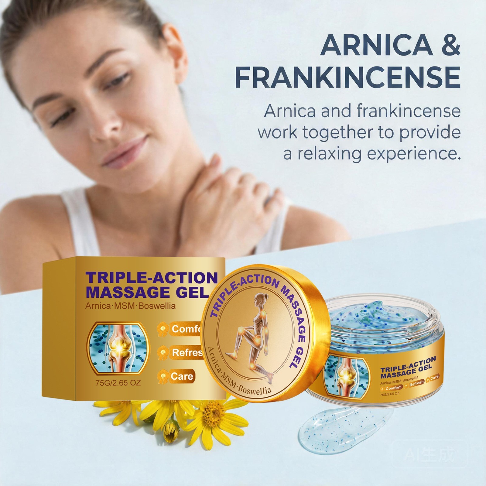 Triple Action Massage Gel Fast Absorbing Triple-Action Body Gel for Muscle&Joint