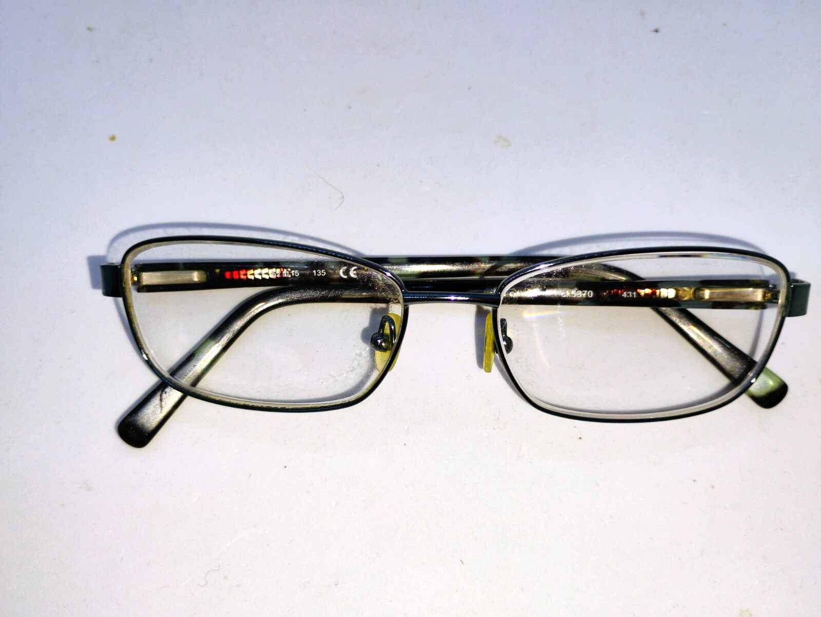 Calvin Klein Eyeglass Frames CK5370 431 Silver/Black Marble 52-15-135 w/Case