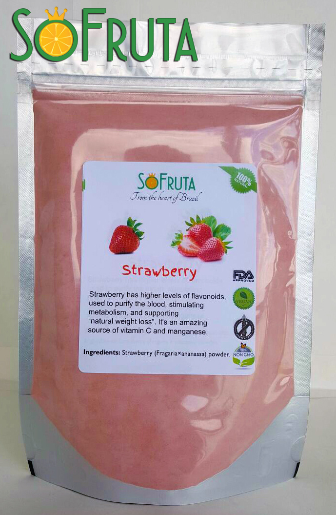 Strawberry powder 16oz (453g) Freeze Dried Kosher Vitamin C Antioxidant SoFruta