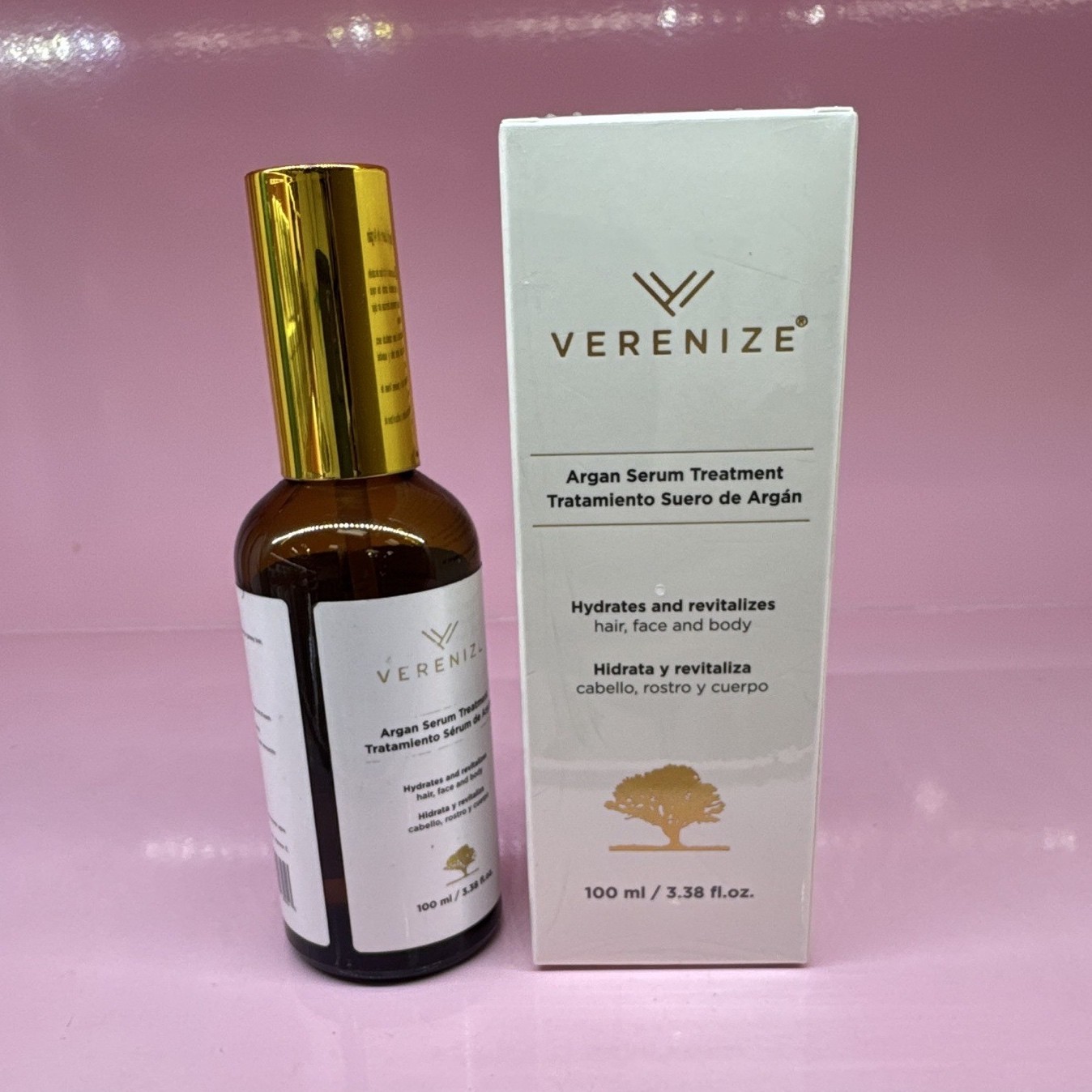 VERENIZE Argan Serum Treatment Heat UV Protect Shine Moisturizing 100ml