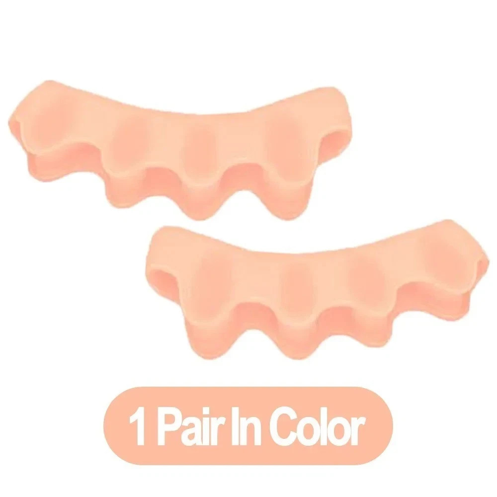 1 Pair Silicone Toe Separator Bunion Corrector Hammer Toe Straightener Soft Gel
