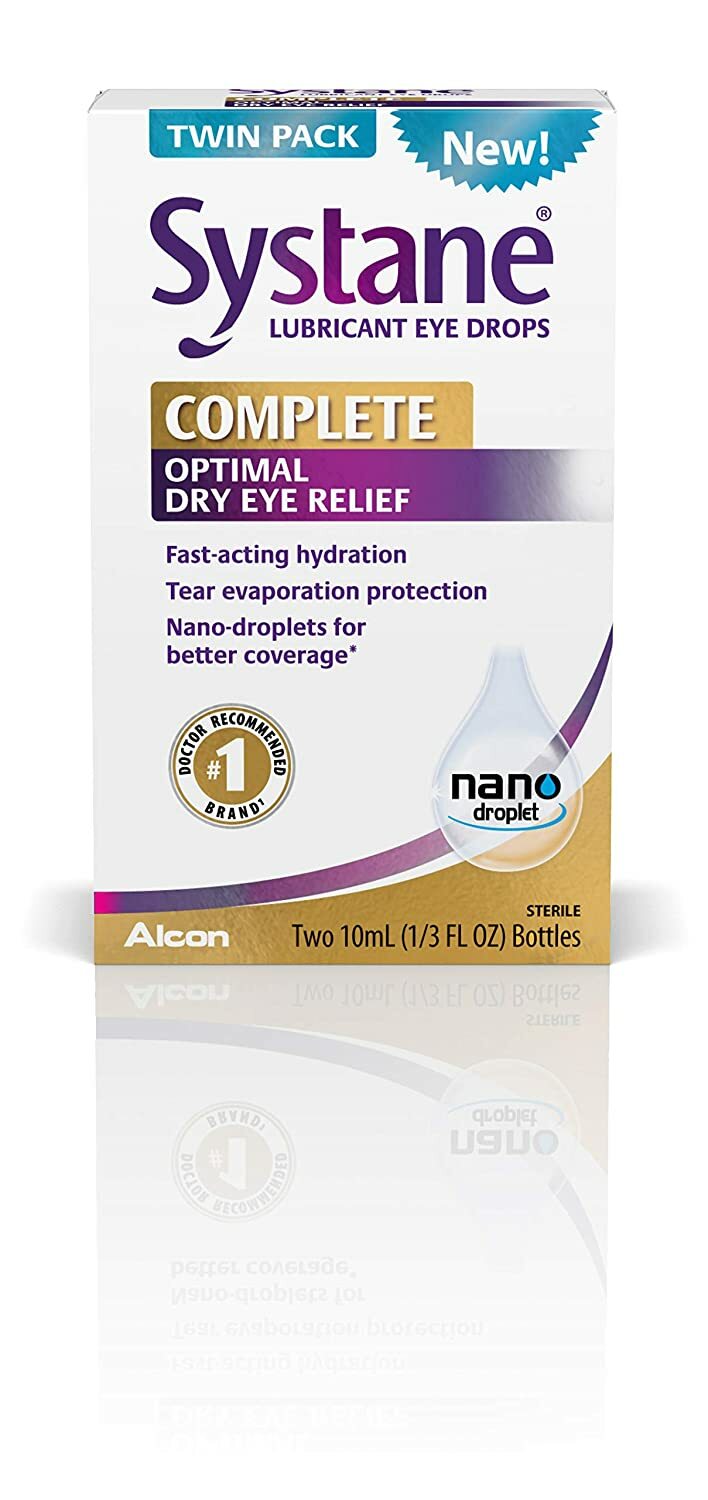 Systane Complete Lubricant Eye Drops, 2x 10mL 1/3 FL OZ TWIN PACK Alcon
