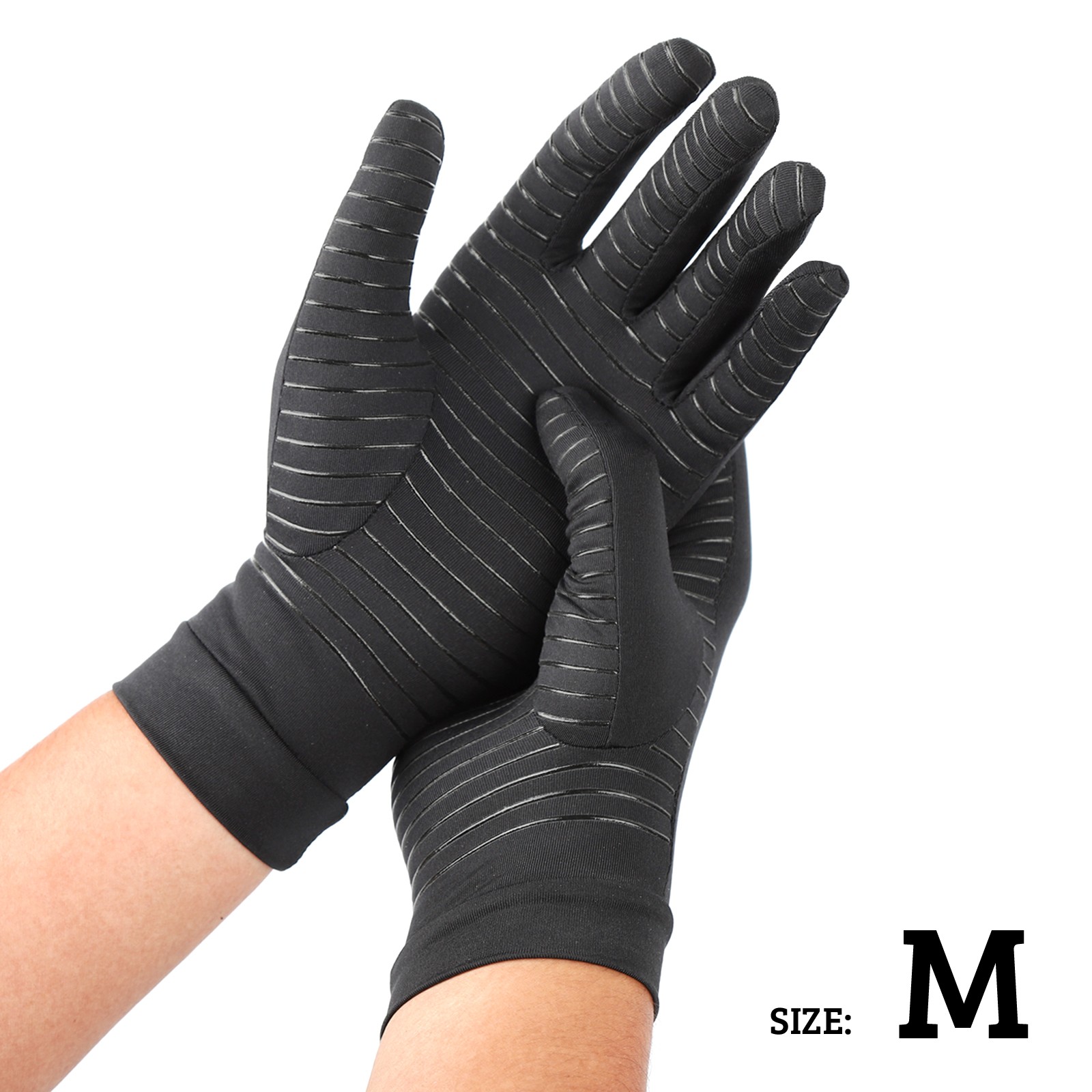 2 Pairs Copper Arthritis Compression Gloves Hand Support Joint Pain Relief Sport