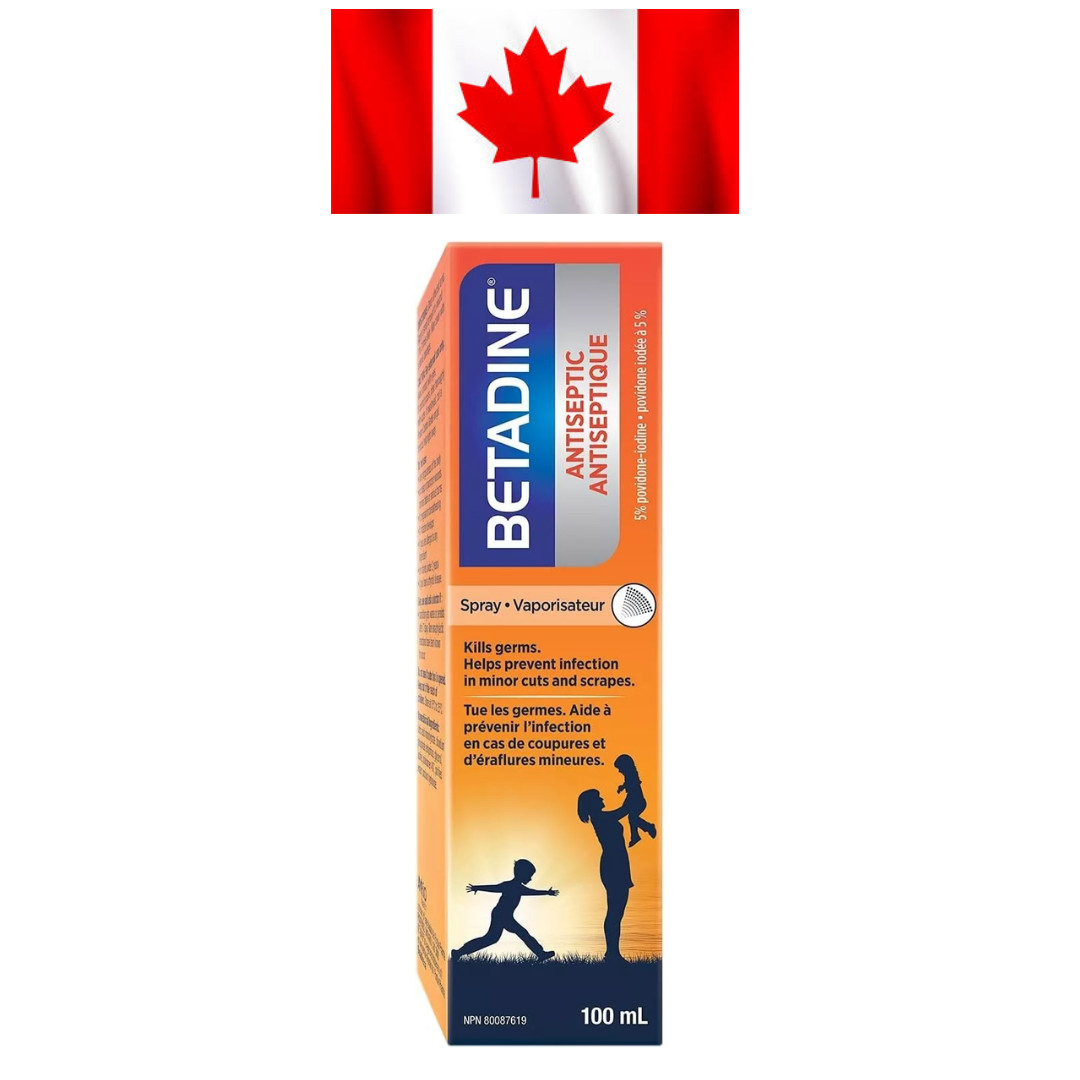 BETADINE 5% Antiseptic Spray 100ml Fresh Stock, Long Expiry CANADA