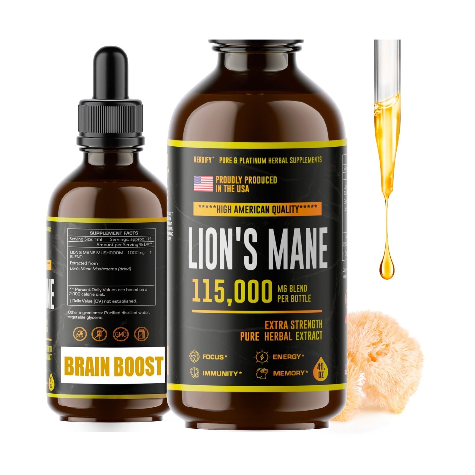Lions Mane Supplement – Daily Mushroom Supplement for Memory, Focus & Clarity…