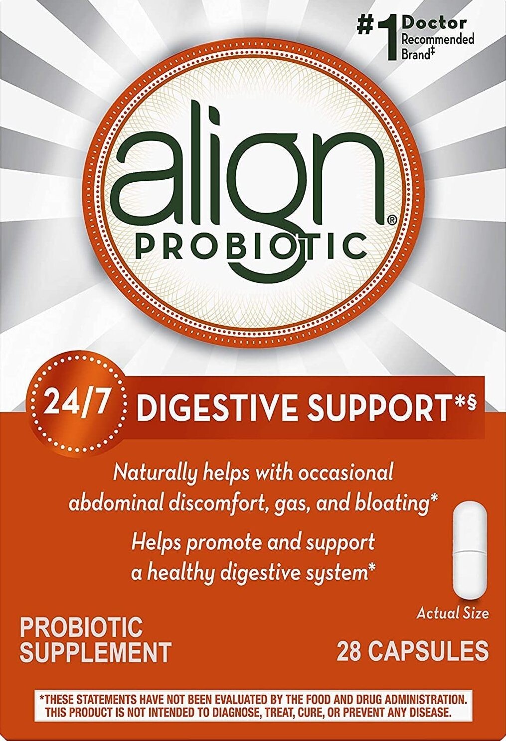 ALIGN PROBIOTIC – DIGESTIVE SUPPORT – 28 CAPSULES – EXP. 8/2026