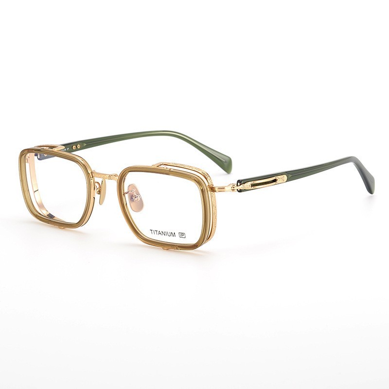 Titanium 54/49 mm Eyeglass Frames Ultralight Acetate Business Square Glasses