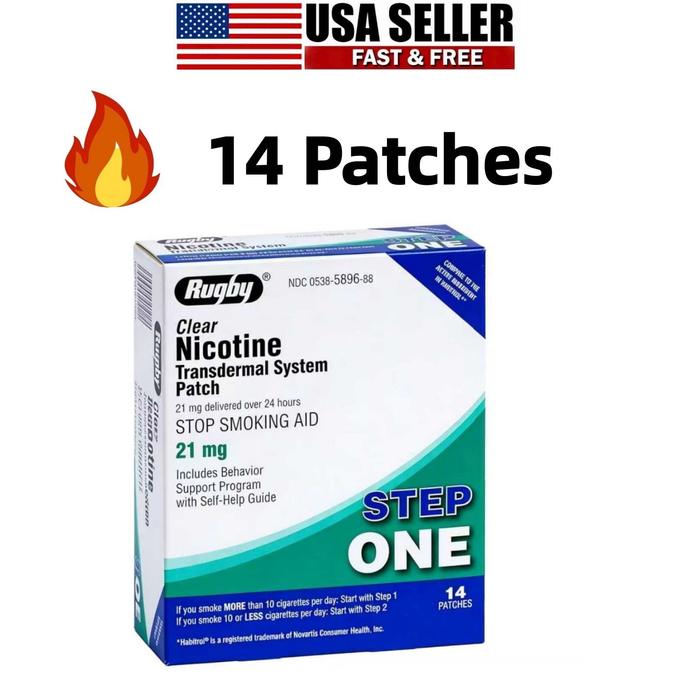 NEW Clear 21mg Nicotine Patches (Step 1) – 1 pack