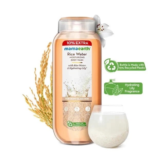 Mamaearth Rice Water Moisturizing Body Wash for Dewy Glass Skin 275ml