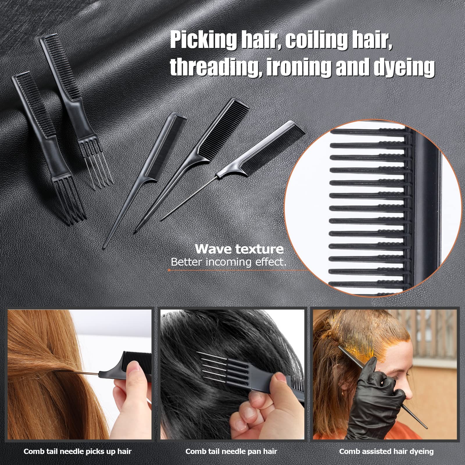 Oneleaf Styling Hair Comb 10PCS Hair Stylists Professional Styling Comb Set Vari