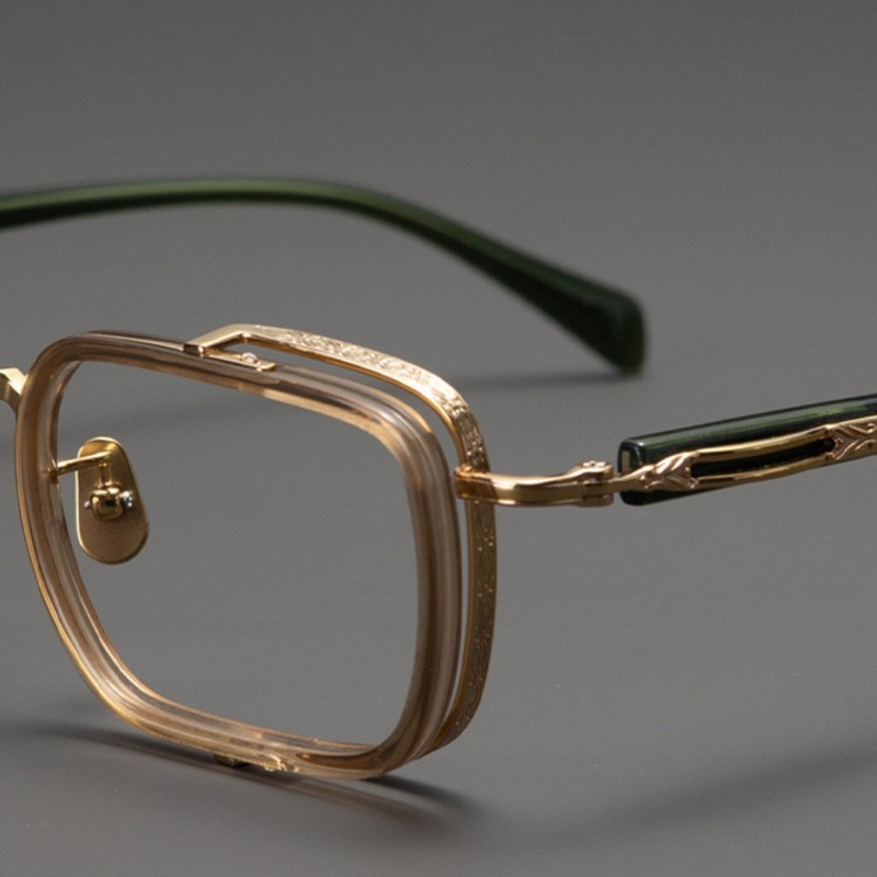 Titanium 54/49 mm Eyeglass Frames Ultralight Acetate Business Square Glasses