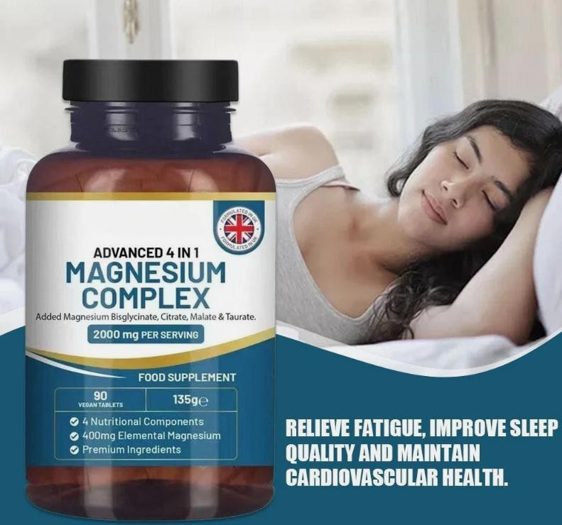 2000mg Magnesium Complex High Strength 4-in-1 Glycinate Tablets UK