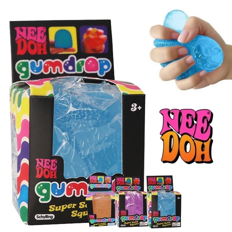 NeeDoh Gumdrop Super Solid Squish Stress Ball Fidget Toy Soft Sensory Toy 3 Colo
