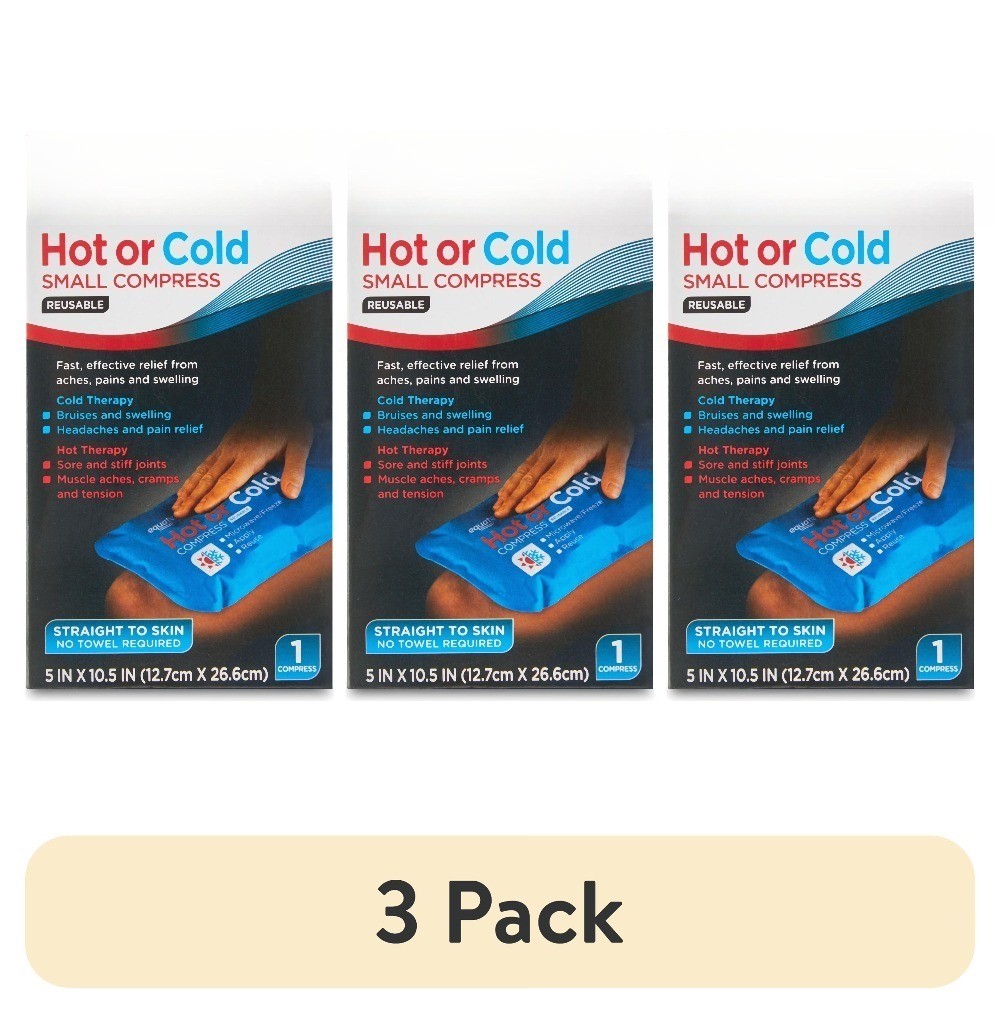 (3 pack) Reusable Hot or Cold Small Compress, 5″x10″, 1 Count