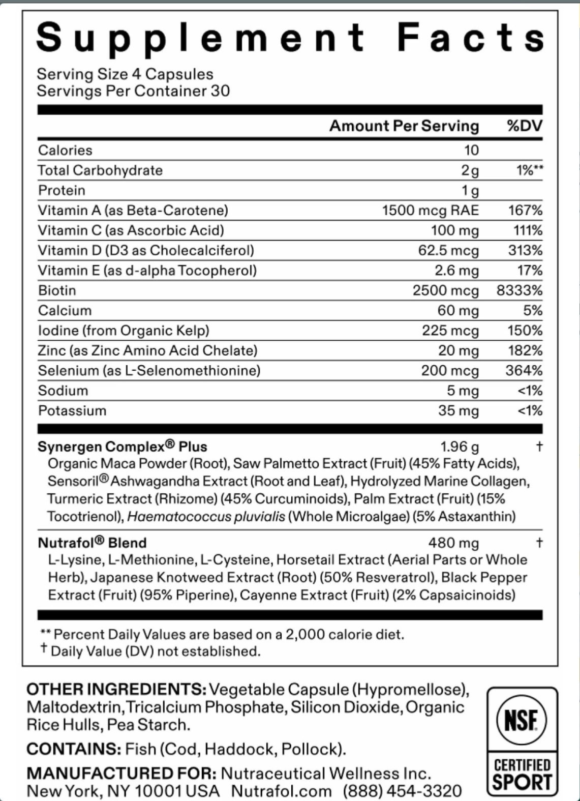 Nutrafol Women’s Balance Hair Growth Nutraceutical ~ Exp 8/2026 SEALED