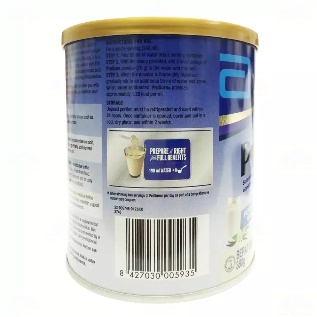 10 Abbott Pro Sure Milk Improve Appetite High Protein Prebiotic EPA 380g Vanilla