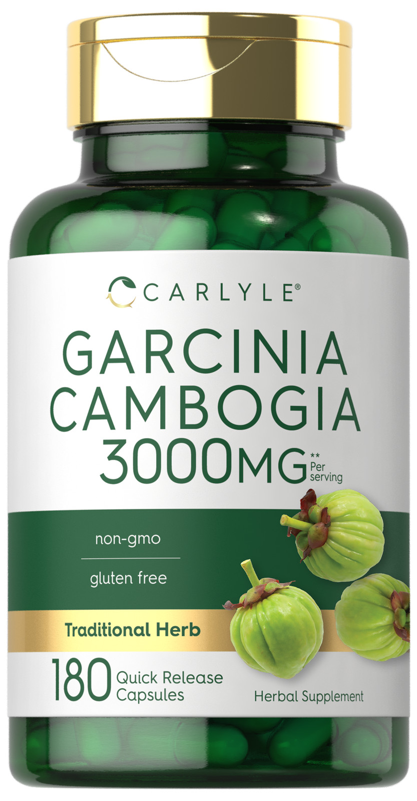 Garcinia Cambogia 3000mg | 180 Capsules | Non-GMO, Gluten Free | by Carlyle