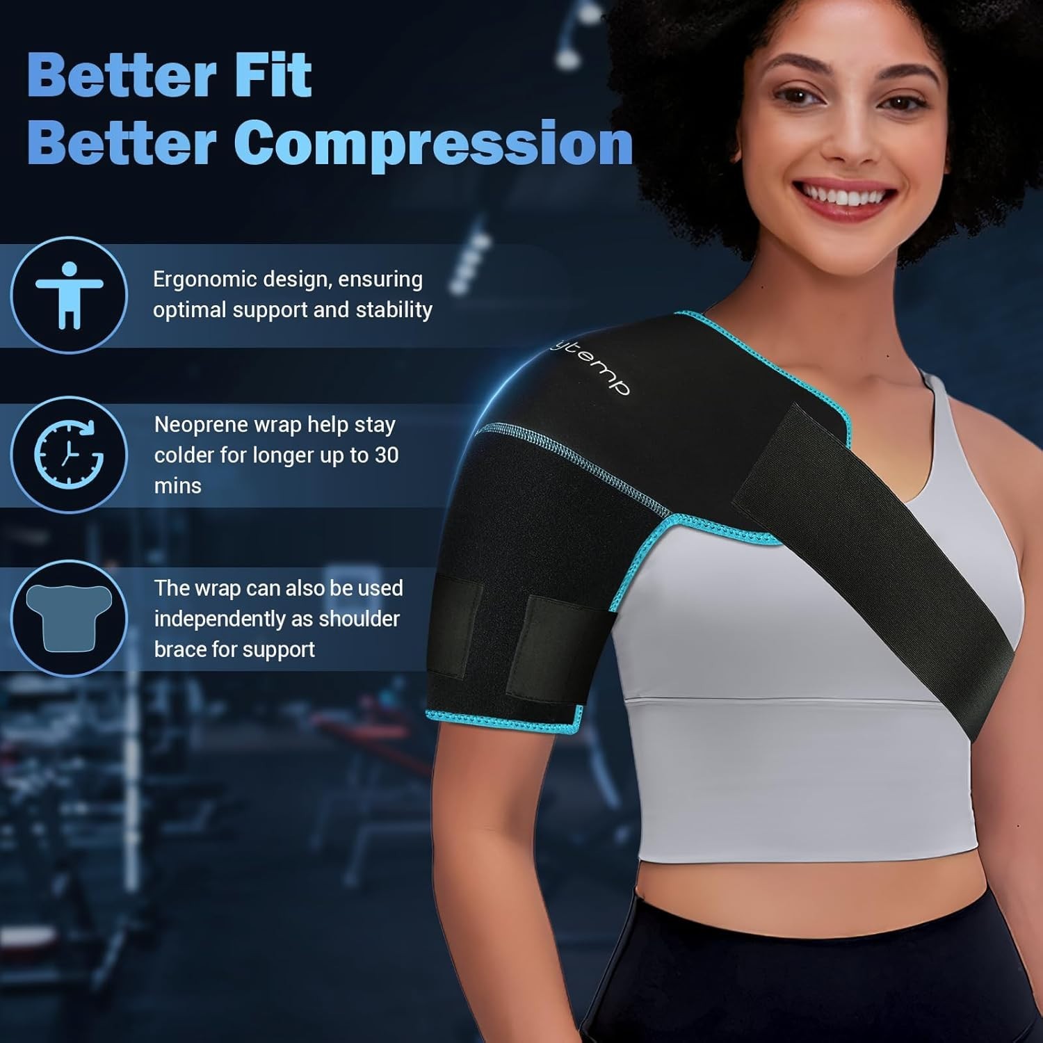 Reusable Shoulder Ice Pack Brace with Adjustable Fit & Long-Lasting Relief