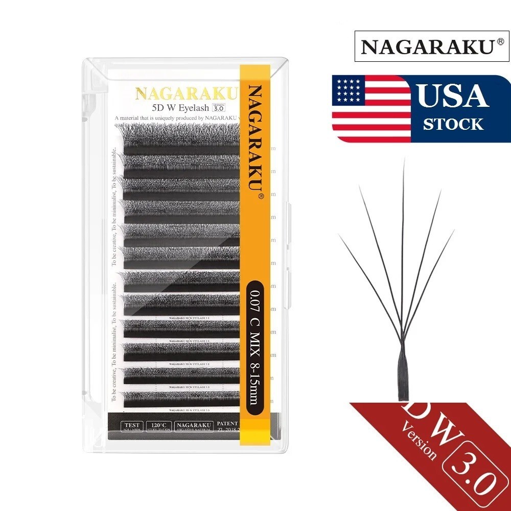 NAGARAKU New Style 5D W 3.0 Eyelash Extensions Different lengths Mega Volume