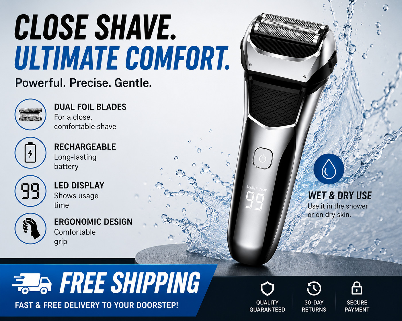 Electric Razor for Men,Shavers for Men Electric Razor Wet Dry